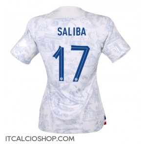 Francia William Saliba #17 Seconda Maglia Femmina Mondiali 2022 Manica Corta